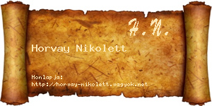 Horvay Nikolett névjegykártya
